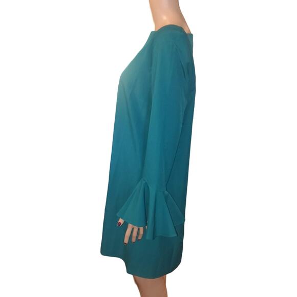 NEW Banana Republic Factory Size LP Large Petite Ruffle Sleeve Mini Dress Green - Picture 4 of 13